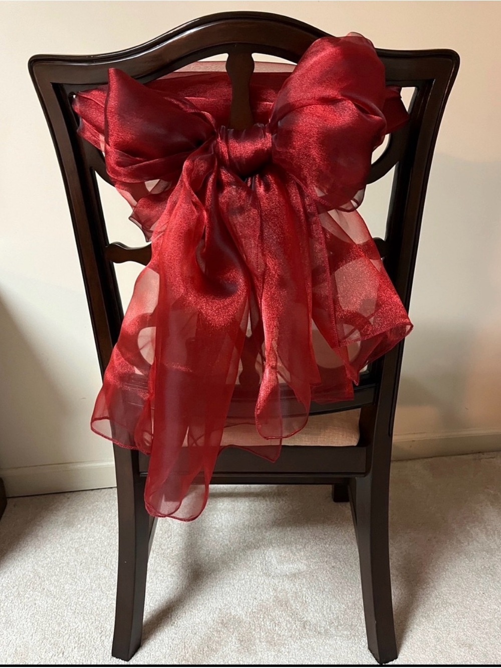 Pottery Barn Ruby Red Organza Fabric Swags- 6 pieces @ 54x106”